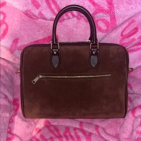 Coach Suede Large Rowan Handbag - Picture 2 of 9